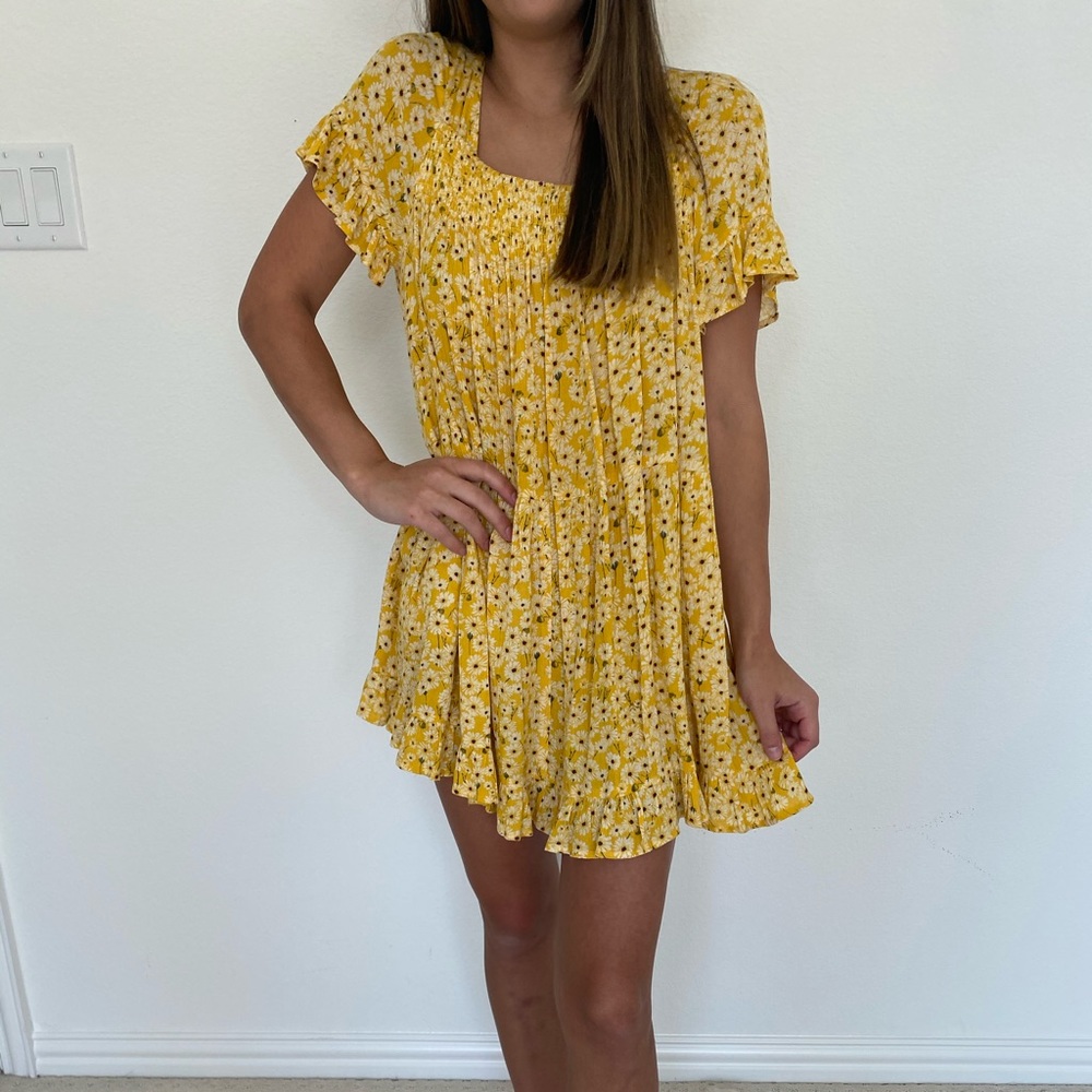 Yellow floral dress